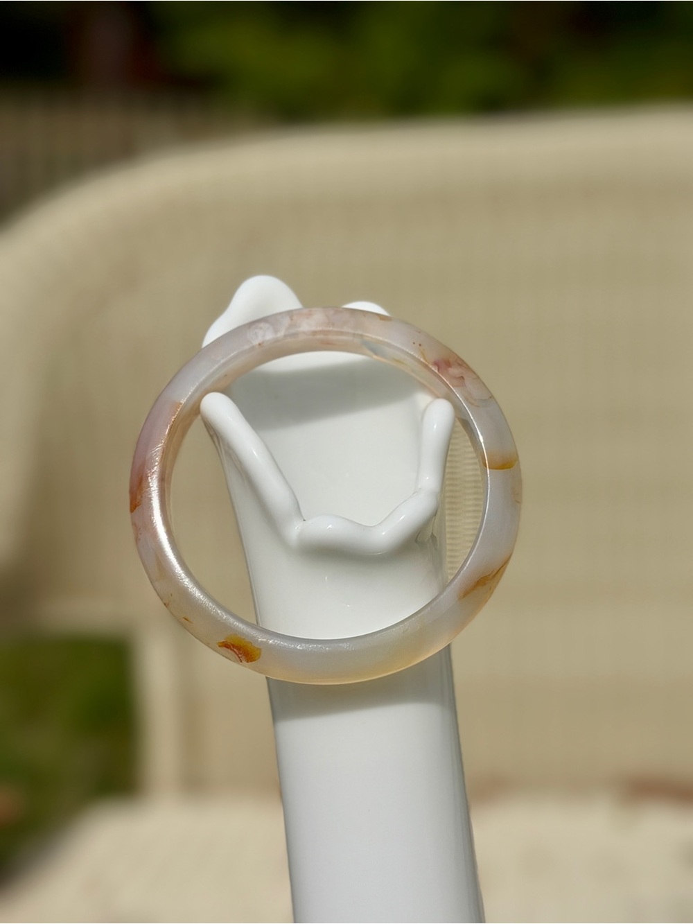 Sakura agate flower bangle 59.1mm